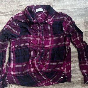 Point Zero Burgundy Plaid Shirt
